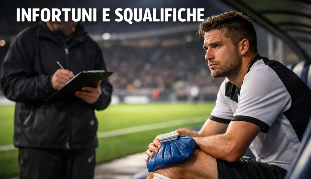 Infortuni squalifiche calcio impatto quote